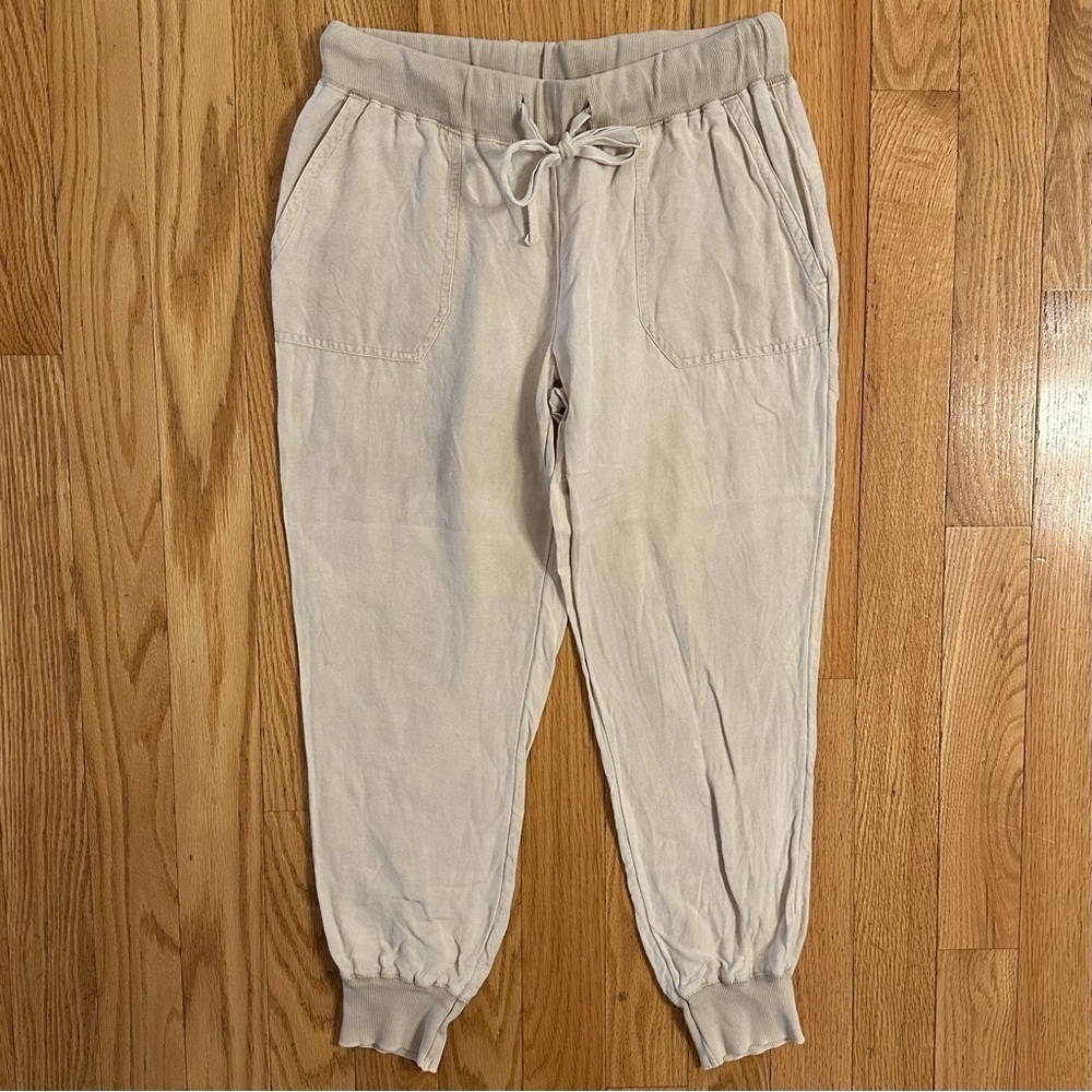 Vineyard Vines Linen Distressed Joggers Sz S women’s casual beige khaki